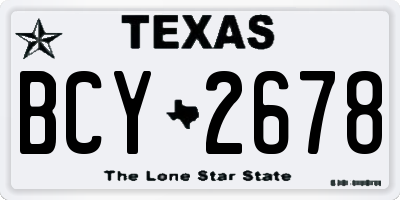TX license plate BCY2678