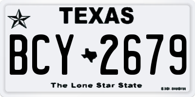 TX license plate BCY2679