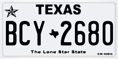 TX license plate BCY2680