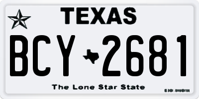 TX license plate BCY2681
