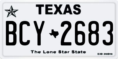 TX license plate BCY2683