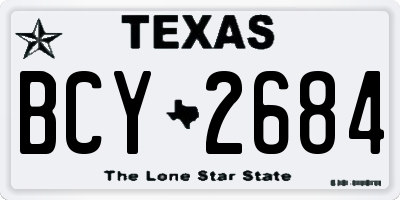 TX license plate BCY2684