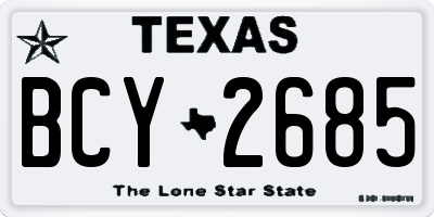 TX license plate BCY2685