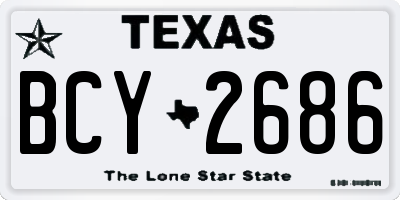TX license plate BCY2686