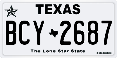 TX license plate BCY2687