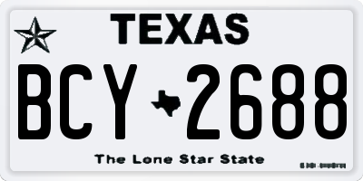 TX license plate BCY2688