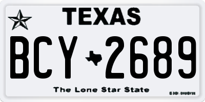 TX license plate BCY2689