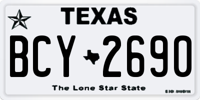 TX license plate BCY2690