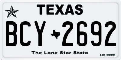 TX license plate BCY2692