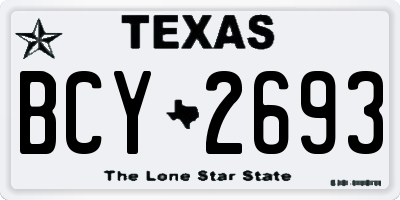 TX license plate BCY2693