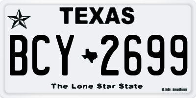 TX license plate BCY2699