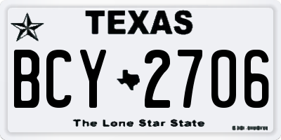 TX license plate BCY2706