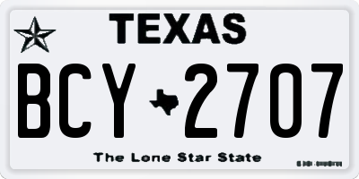 TX license plate BCY2707