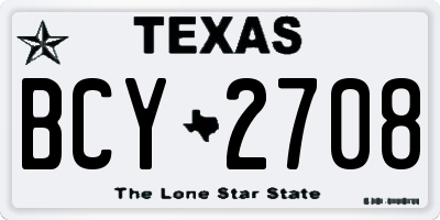 TX license plate BCY2708