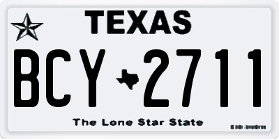 TX license plate BCY2711