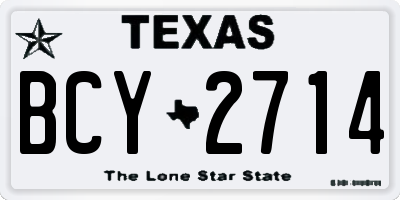 TX license plate BCY2714