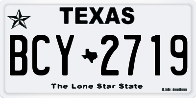 TX license plate BCY2719