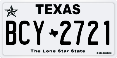 TX license plate BCY2721