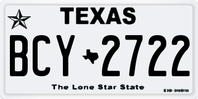 TX license plate BCY2722
