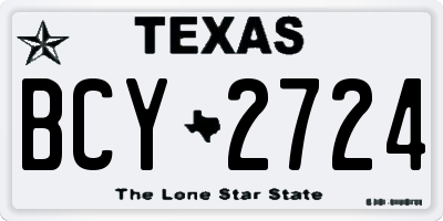 TX license plate BCY2724
