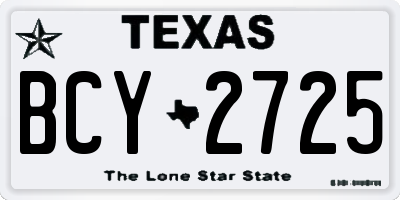 TX license plate BCY2725