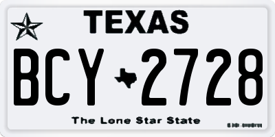 TX license plate BCY2728