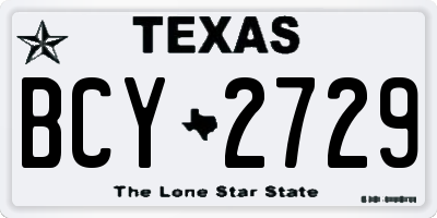 TX license plate BCY2729