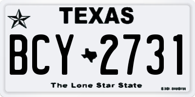 TX license plate BCY2731
