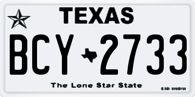TX license plate BCY2733