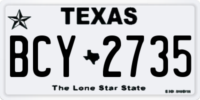 TX license plate BCY2735