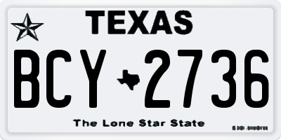 TX license plate BCY2736