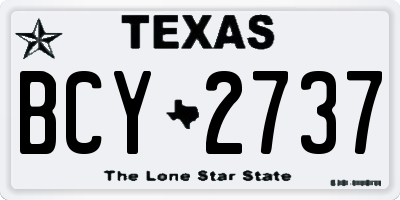 TX license plate BCY2737