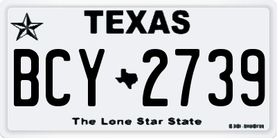 TX license plate BCY2739