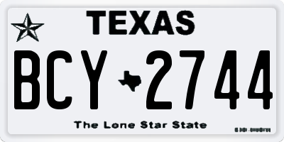 TX license plate BCY2744