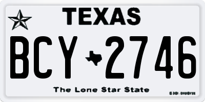 TX license plate BCY2746