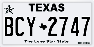 TX license plate BCY2747