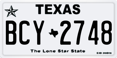 TX license plate BCY2748