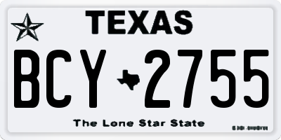 TX license plate BCY2755
