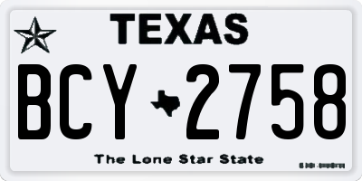 TX license plate BCY2758