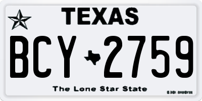 TX license plate BCY2759