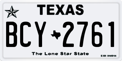 TX license plate BCY2761