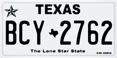 TX license plate BCY2762