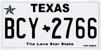 TX license plate BCY2766