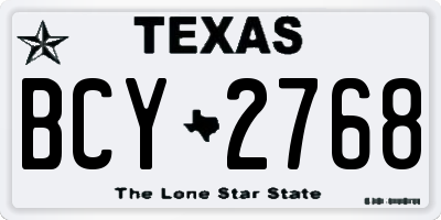 TX license plate BCY2768