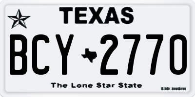 TX license plate BCY2770
