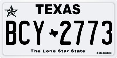 TX license plate BCY2773