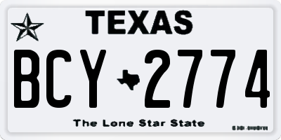 TX license plate BCY2774