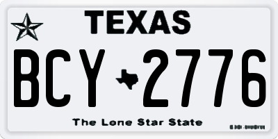 TX license plate BCY2776