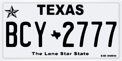 TX license plate BCY2777