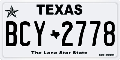 TX license plate BCY2778